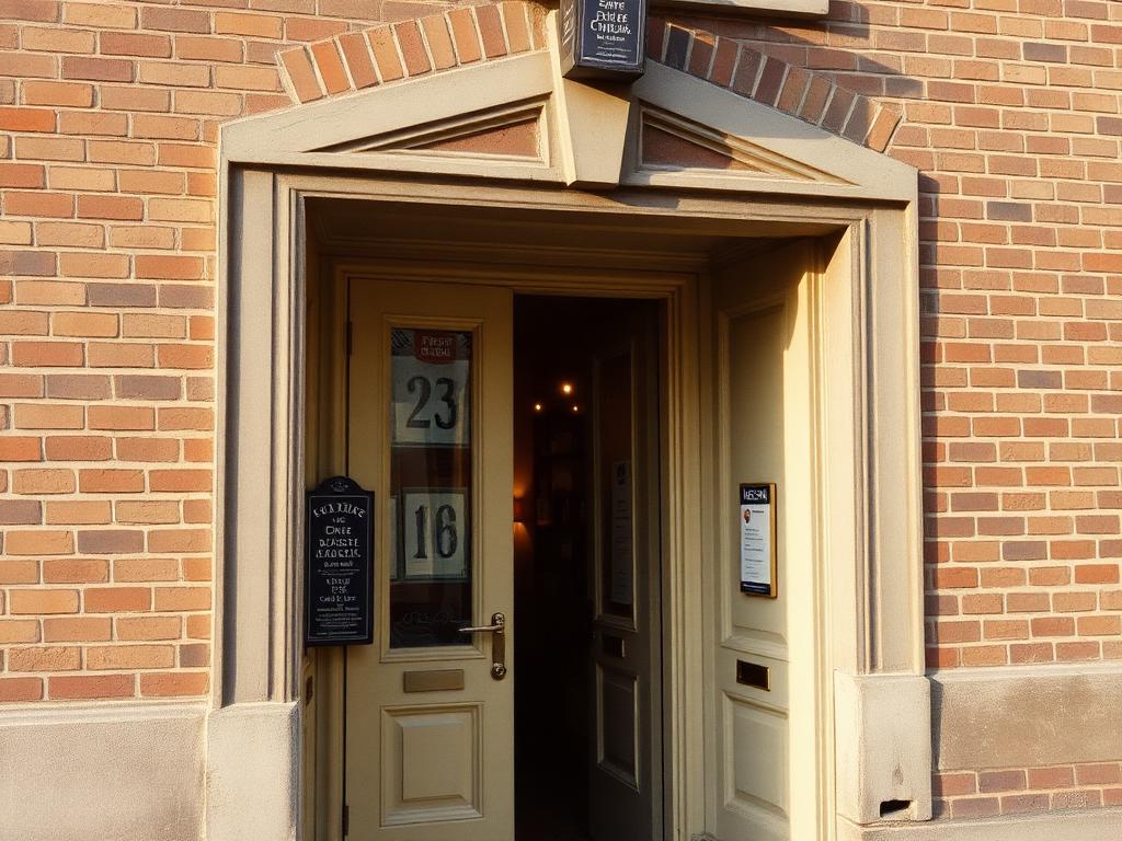 Chosen Vintage studio doorway on Paul Street, London